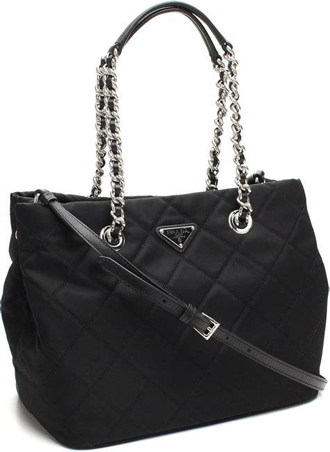 prada 1bg740|Prada Midnight Black Quilted Tessuto Chain Designer Shoulder .